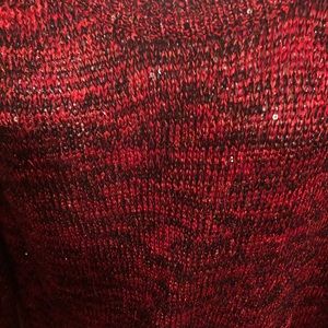 Red and black metallic Tunic sweater